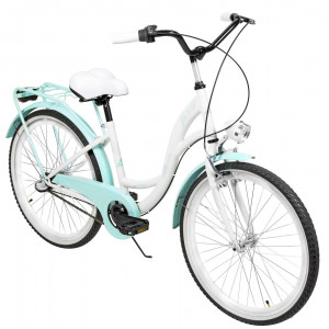 Velosipēds AZIMUT Julie 24" 3-speed 2025 white-turquoise