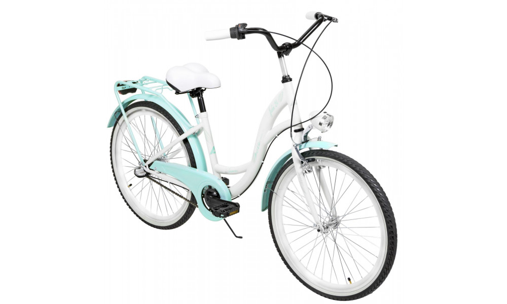 Velosipēds AZIMUT Julie 24" 3-speed 2025 white-turquoise - 3