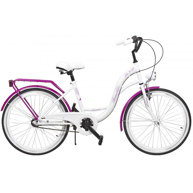 Velosipēds AZIMUT Julie 24" 3-speed 2025 white-violet