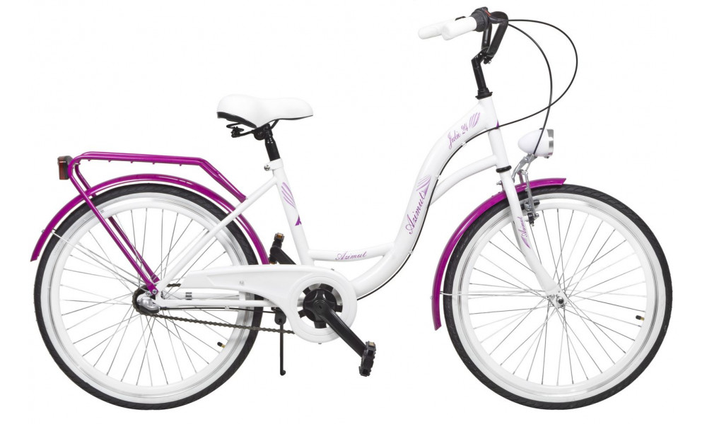 Velosipēds AZIMUT Julie 24" 3-speed 2025 white-violet - 1
