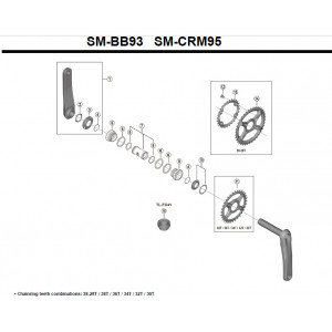 Priekšējā ķēdes riteņa Shimano XTR SM-CRM95 34T