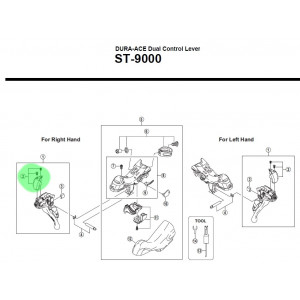 Vāks par pārslēdzēju rokturim Shimano DURA-ACE ST-9000 left w/ screws