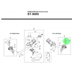 Vāks par pārslēdzēju rokturim Shimano DURA-ACE ST-9000 right w/ screws