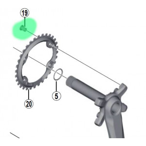 Priekšējā ķēdes rata stiprināšanas skrūve Shimano XT FC-M8000-1 M8x11.4 (4 gab.) Priekšējā ķēdes rata stiprināšanas skrūve Shimano XT FC-M8000-1 M8x11.4 (4 gab.)