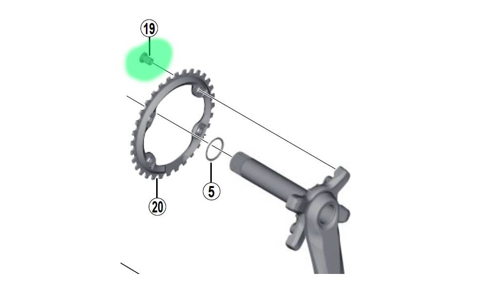 Priekšējā ķēdes rata stiprināšanas skrūve Shimano XT FC-M8000-1 M8x11.4 (4 gab.) - 2