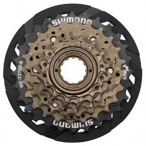 Aizmugurējais zobratu bloks Shimano MF-TZ500 6-speed with guard (threaded) Aizmugurējais zobratu bloks Shimano MF-TZ500 6-speed with guard (threaded)
