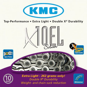 Ķēde KMC X10EL Silver 10-speed 114-links
