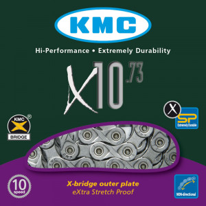 Ķēde KMC X10 Grey 10-speed 114-links
