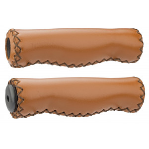 Stūres rokturi Azimut Leather Trekking 130mm brown (1015)