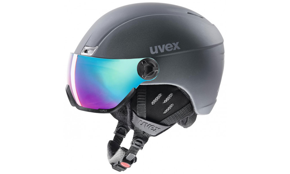 Slēpošanas ķivere Uvex HLMT 400 visor style titanium mat 