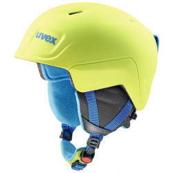Slēpošanas ķivere Uvex Manic Pro lime-blue met mat