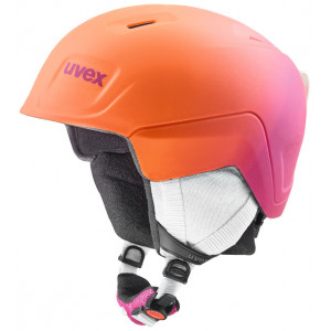 Slēpošanas ķivere Uvex Manic Pro pink-orange met mat