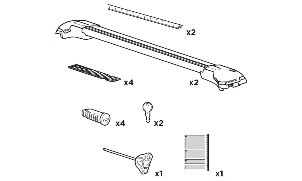 Šķērsstieņi Thule WingBar Edge 958 (Railing) Set - 2