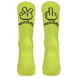 Velo zeķes Northwave Sunday Monday yellow fluo-XS (34/36)