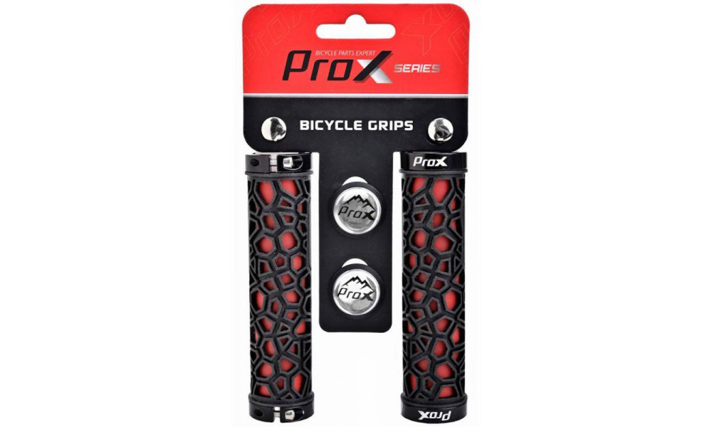 Stūres rokturi ProX GP-53 130mm Lock-on red-black - 1