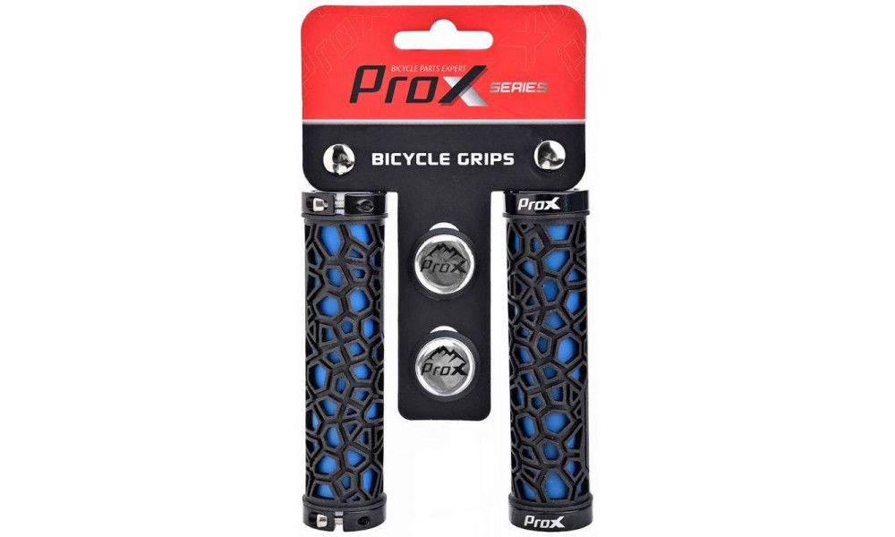 Stūres rokturi ProX GP-53 130mm Lock-on blue-black - 1