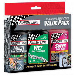 Ķēdes kopšanas komplekts Finish Line Value Pack Wet 3 gab. x 120ml