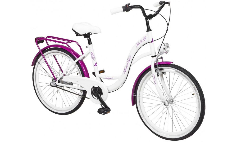 Velosipēds AZIMUT Julie 24" 3-speed 2025 white-violet - 5