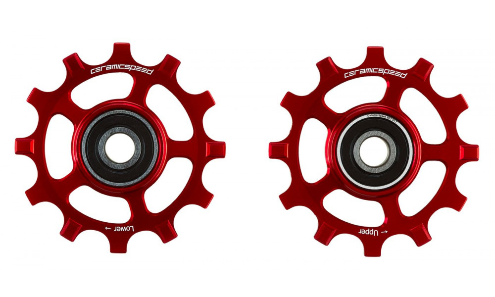 Pārslēdzēju rullīši CeramicSpeed for SRAM 12s AXS Road Alloy 607 stainless steel red (107484) 