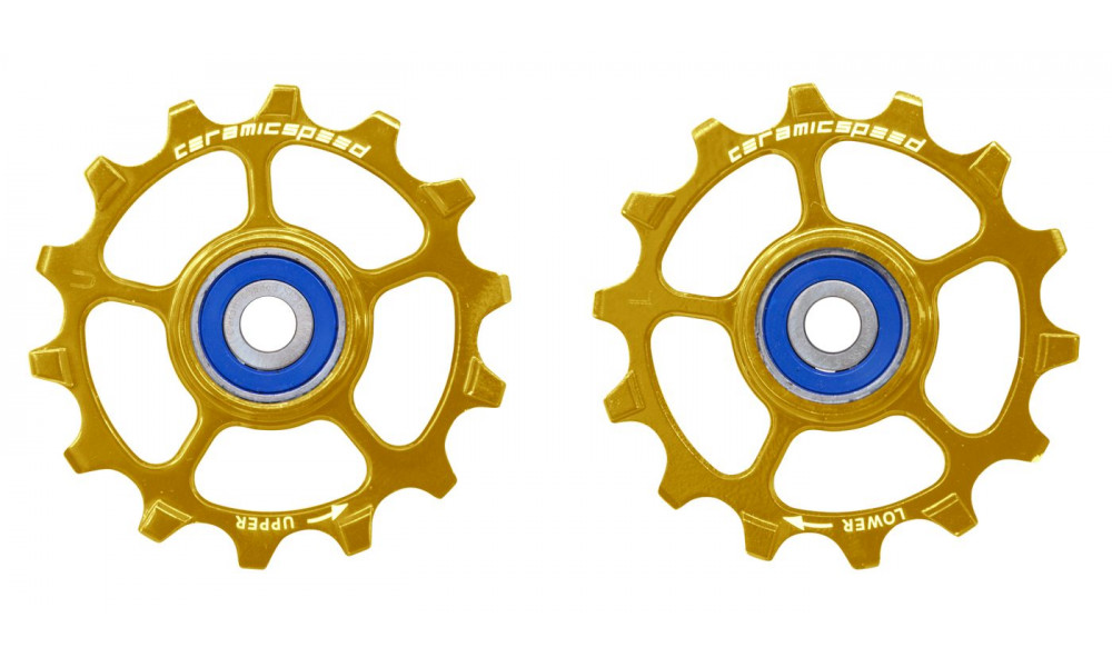 Pārslēdzēju rullīši CeramicSpeed for SRAM Eagle & Eagle AXS 1-12 Alloy 626 stainless steel gold (103344) 