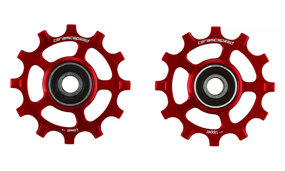 Pārslēdzēju rullīši CeramicSpeed for SRAM 12s AXS Road Coated Alloy 607 red (107486) 