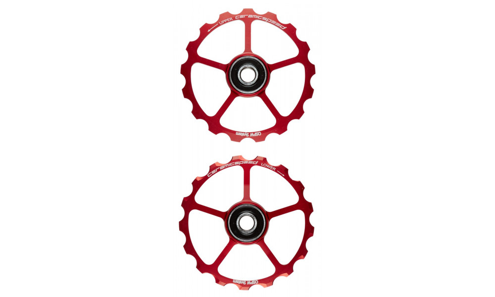 Pārslēdzēju rullīši CeramicSpeed Oversized (spare) Alloy 607 stainless steel red (101672) 