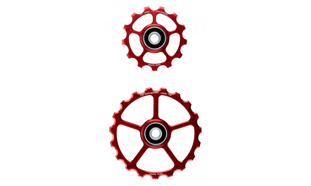 Pārslēdzēju rullīši CeramicSpeed Oversized (spare) Alloy 607 stainless steel red (102415) 