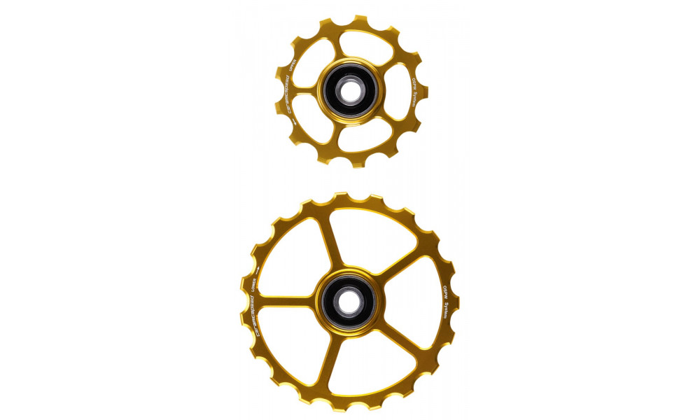 Pārslēdzēju rullīši CeramicSpeed Oversized Alloy 607 stainless steel gold (110202) 