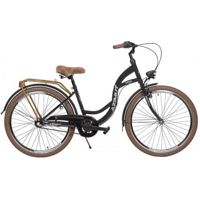 Velosipēds AZIMUT Vintage 26" 3-speed 2024 black-cream matt