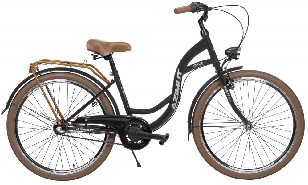 Velosipēds AZIMUT Vintage 26" 3-speed 2024 black-cream matt 