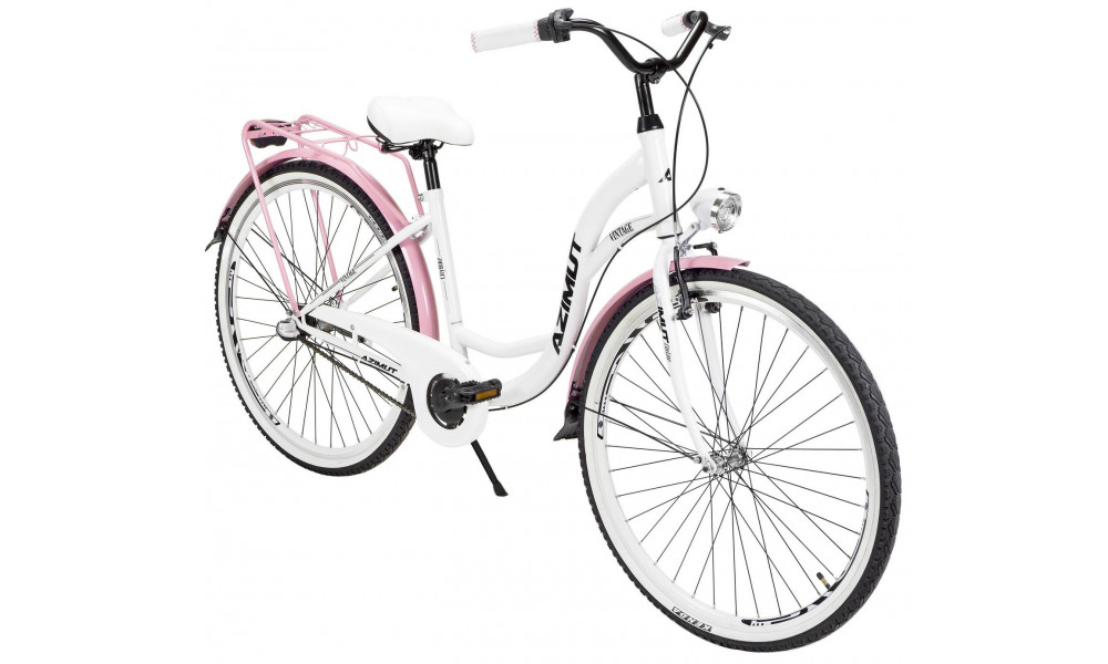 Velosipēds AZIMUT Vintage 28" 3-speed 2023 white-pink shiny - 1