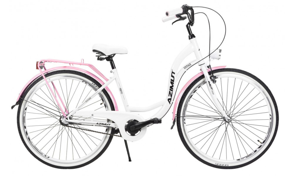 Velosipēds AZIMUT Vintage 28" 3-speed 2023 white-pink shiny - 2