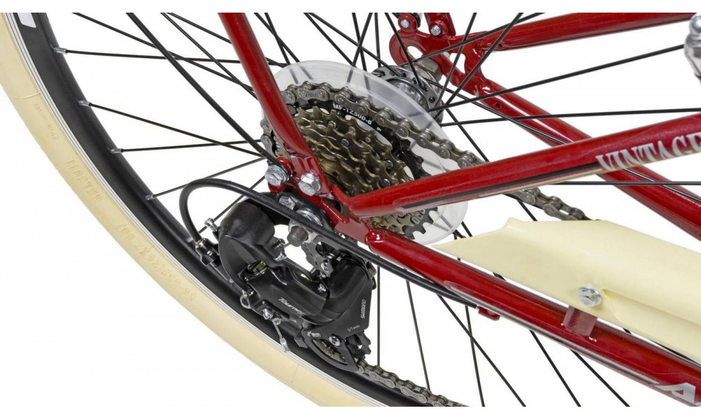 Velosipēds AZIMUT Vintage TX-7 26" 2025 burgund-cream shiny - 5