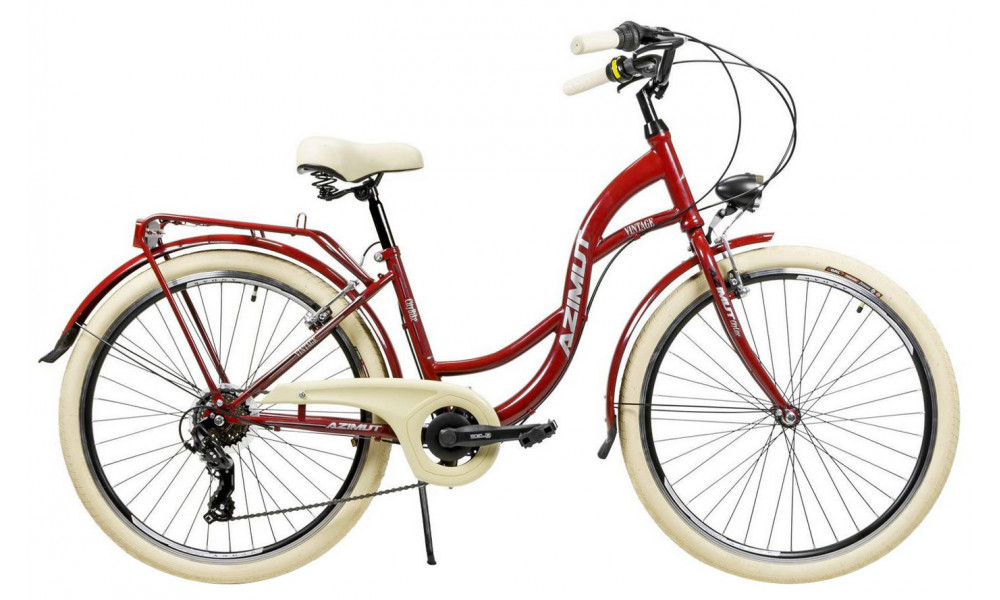 Velosipēds AZIMUT Vintage TX-7 26" 2025 burgund-cream shiny - 8