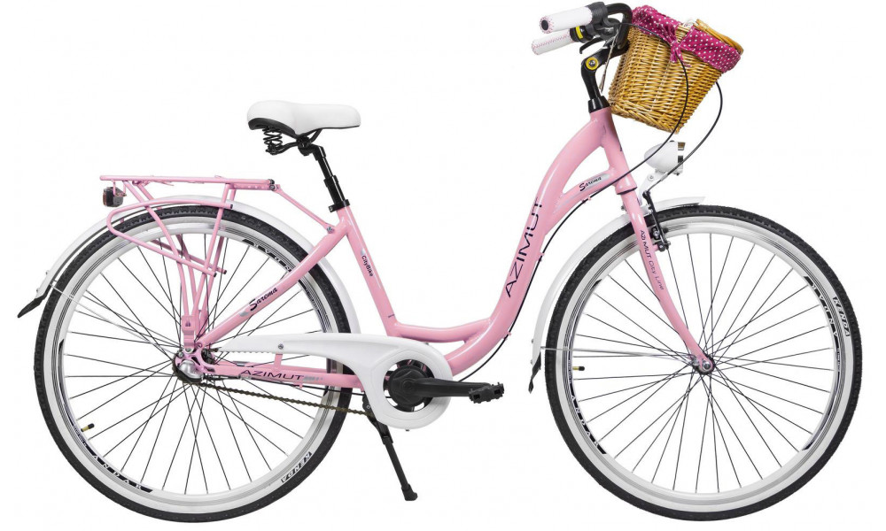 Velosipēds AZIMUT Sarema ALU 28" 3-speed 2024 pink shiny 