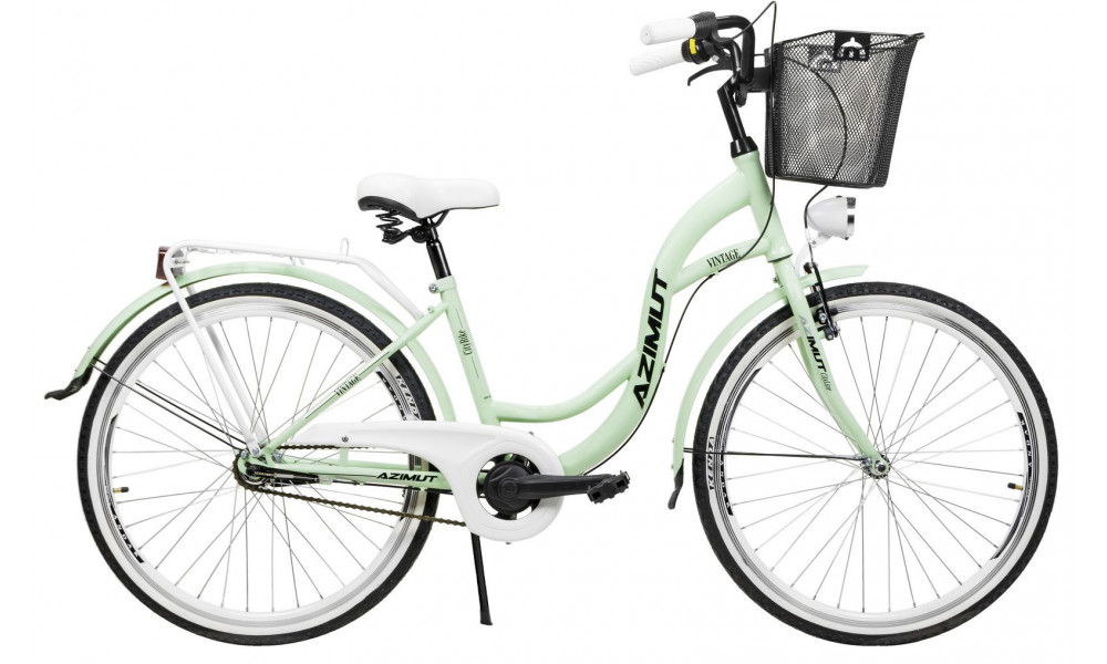 Velosipēds AZIMUT Vintage 26" 3-speed 2025 with basket mint-white matt - 5