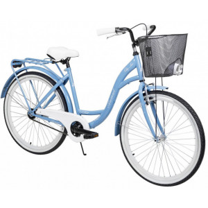 Velosipēds AZIMUT City Lux 26" 2025 with basket light blue-white