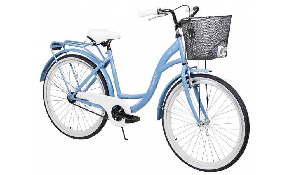 Velosipēds AZIMUT City Lux 26" 2025 with basket light blue-white - 7