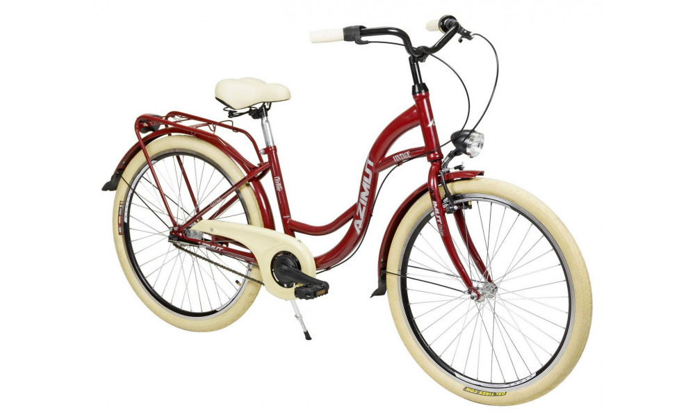 Velosipēds AZIMUT Vintage 26" 3-speed 2024 burgund-cream shiny - 1