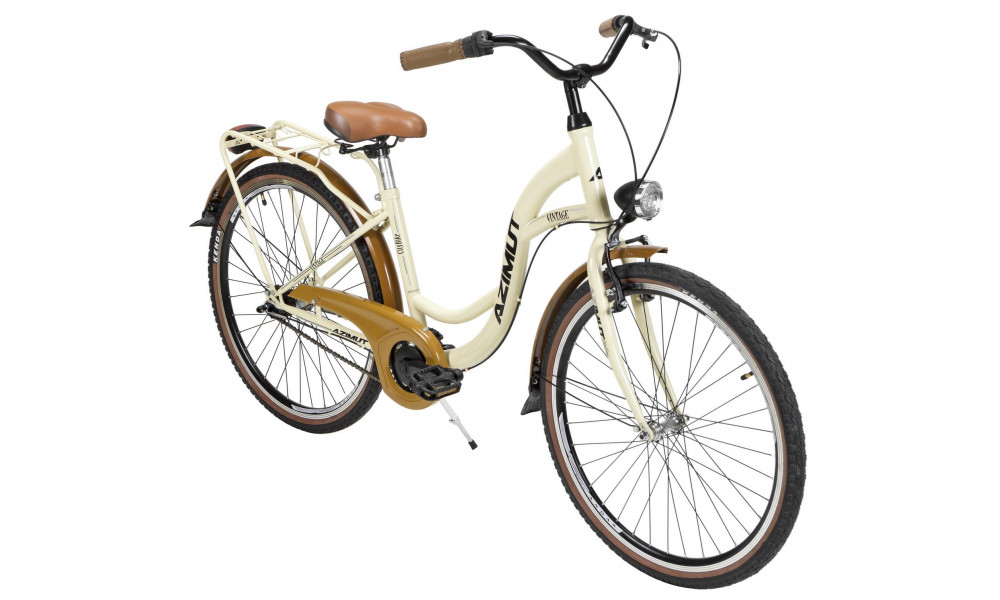 Velosipēds AZIMUT Vintage 26" 3-speed 2024 cream-brown shiny - 1