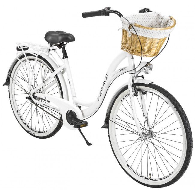 Velosipēds AZIMUT Sarema ALU 28" 3-speed 2024 white matt