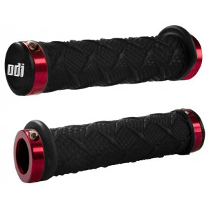 Stūres rokturi ODI X-Treme MTB Lock-On 130mm Bonus Pack Black/Red