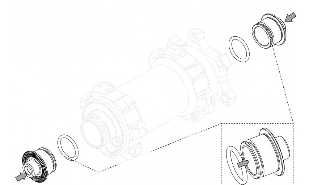 Adapteris Fulcrum for thru axle from 15x100mm to 9x100mm QR 