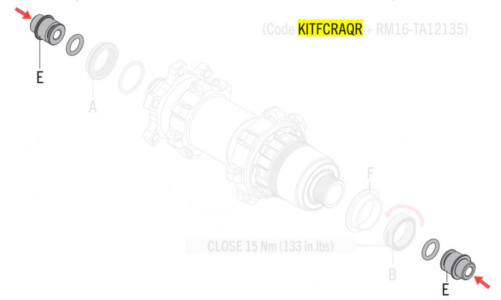 Adapteris Fulcrum for thru axle from 12mm to 9mm QR 