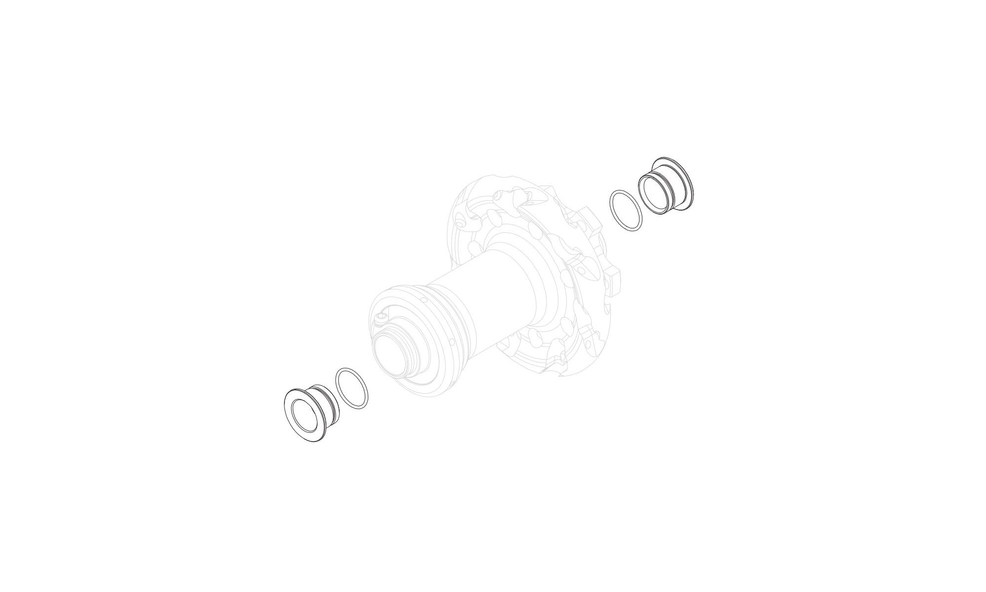 Adapteris Fulcrum for road disc front hubs from 9x100mm/15x100mm to 12x100mm 