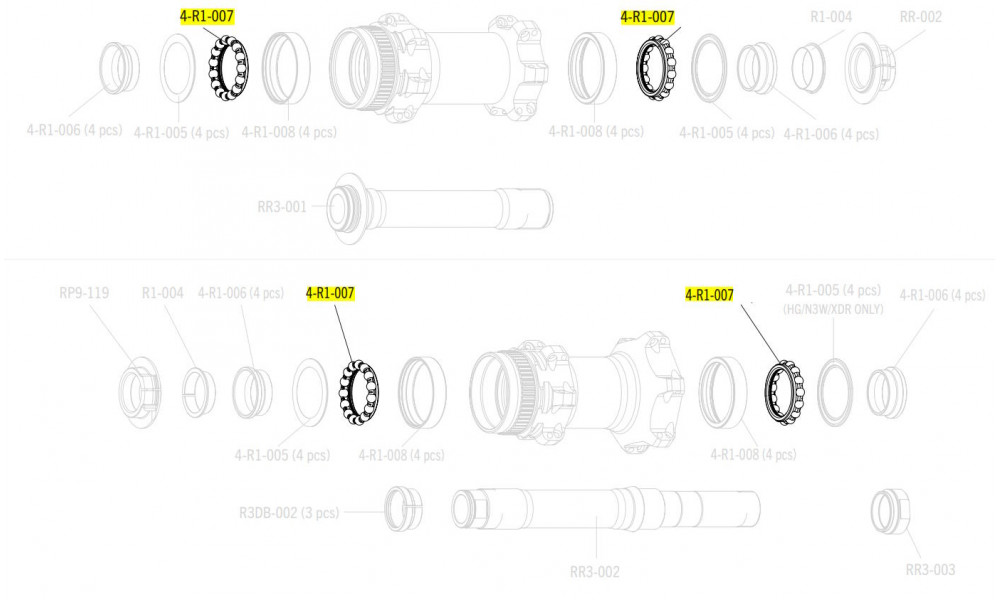 Gultnis par rumbu Fulcrum R1-007 (4 gab.) - 2