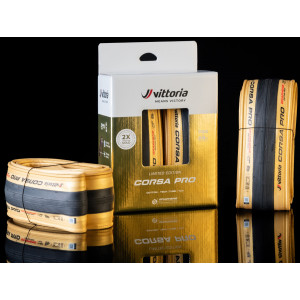 Riepas 28" Vittoria Corsa PRO TLR Double Pack 700x28c / 28-622 GOLD Limited edition